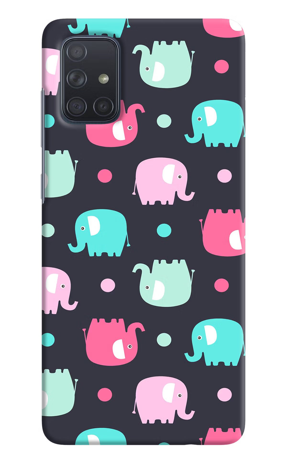 Elephants Samsung A71 Hard Case Back Cover by Casekaro