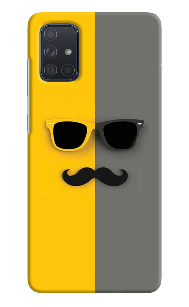Sunglasses with Mustache Samsung A71 Hard Case Back Cover by Casekaro
