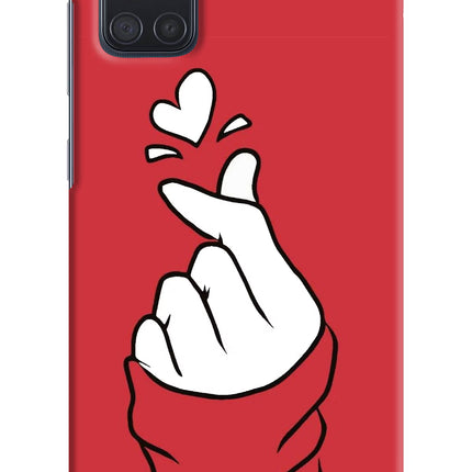 Korean Love Sign Samsung A71 Hard Case Back Cover by Casekaro