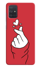 Korean Love Sign Samsung A71 Hard Case Back Cover by Casekaro