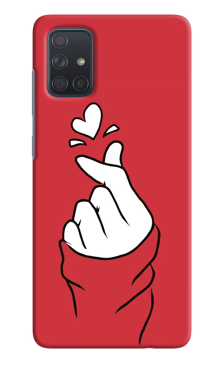 Korean Love Sign Samsung A71 Back Cover, Hard case