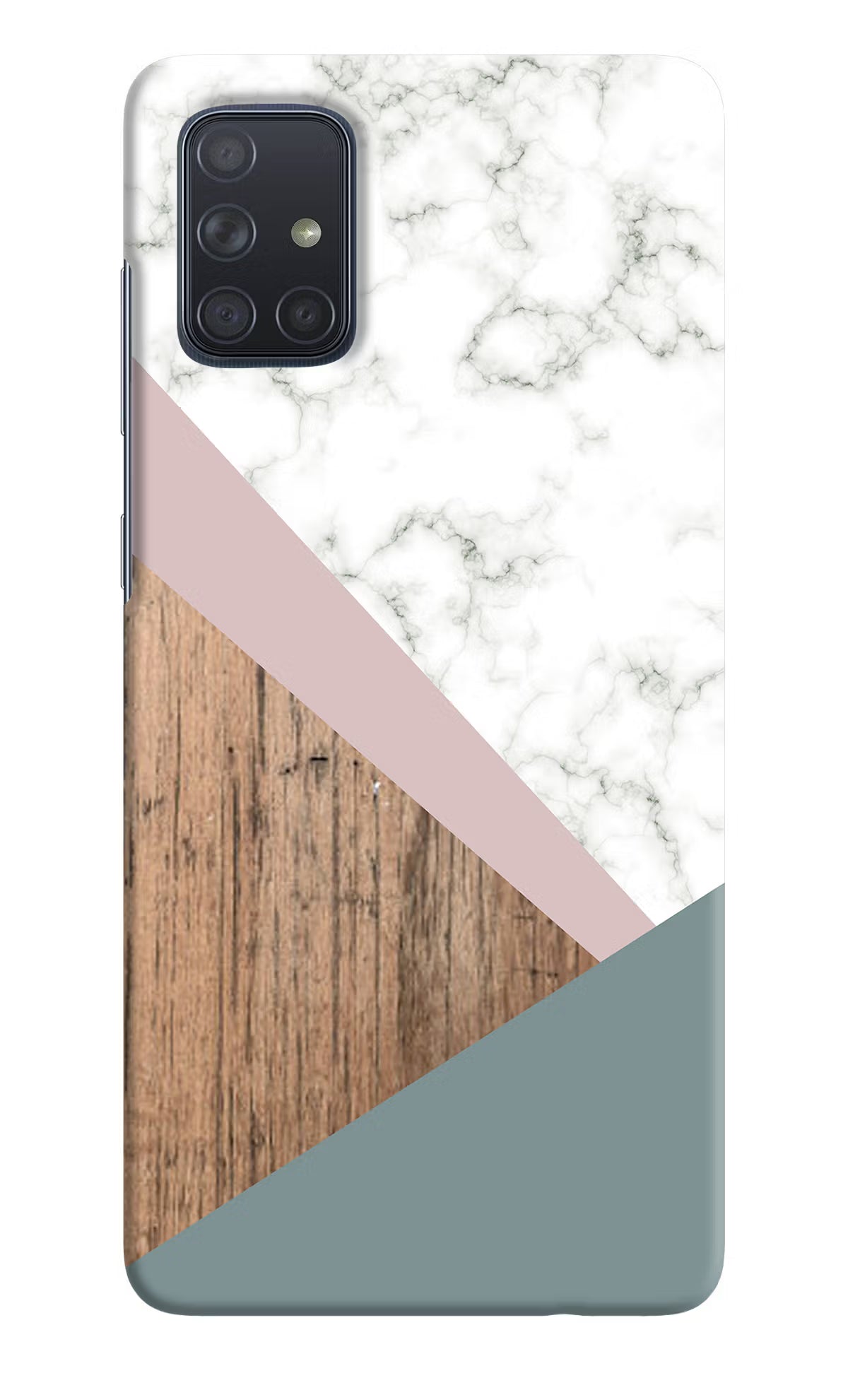 Marble wood Abstract Samsung A71 Hard Case Back Cover by Casekaro