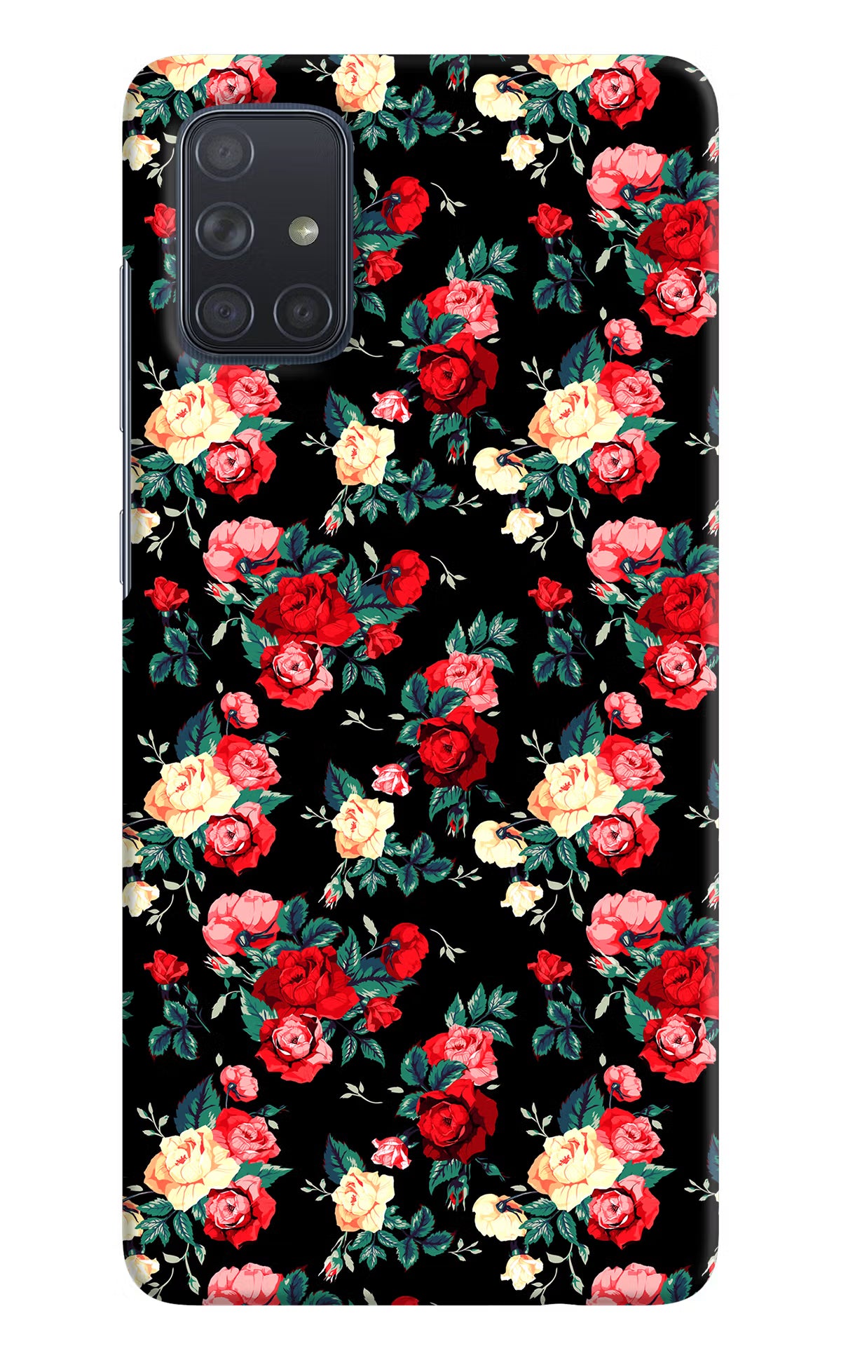 Rose Pattern Samsung A71 Hard Case Back Cover by Casekaro