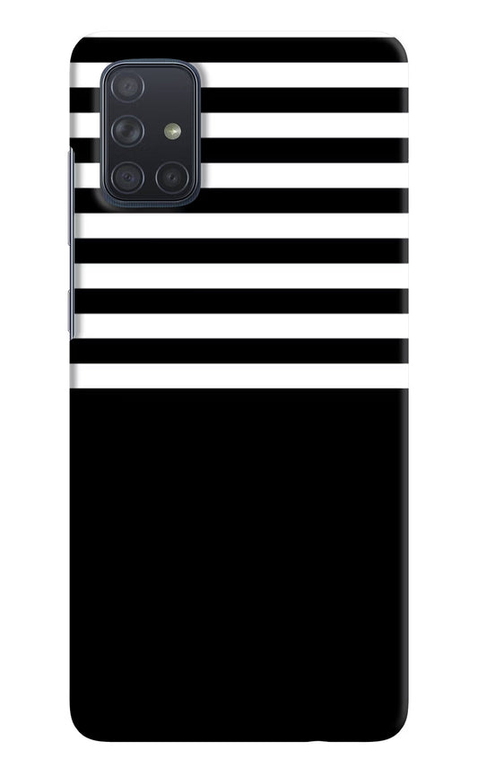 Black and White Print Samsung A71 Hard Case Back Cover by Casekaro