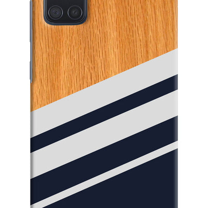 Blue and white wooden Samsung A71 Hard Case Back Cover by Casekaro
