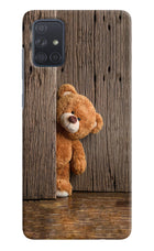 Teddy Wooden Samsung A71 Hard Case Back Cover by Casekaro