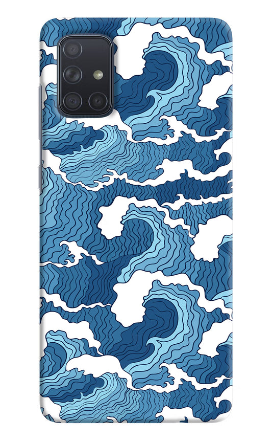 Blue Waves Samsung A71 Hard Case Back Cover by Casekaro