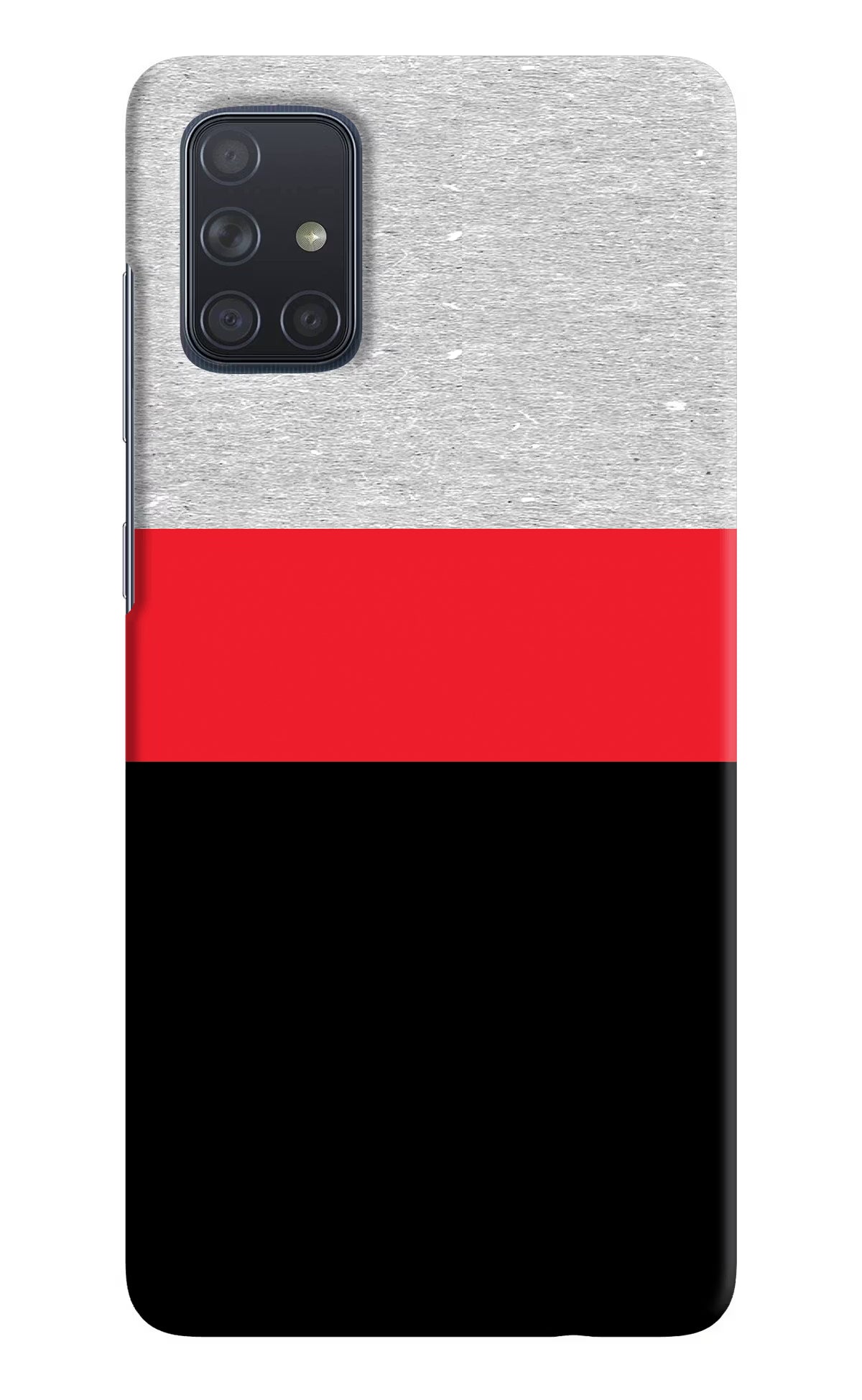 Tri Color Pattern Samsung A71 Hard Case Back Cover by Casekaro