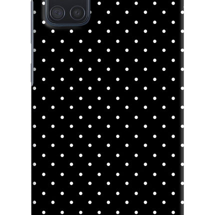 White Dots Samsung A71 Hard Case Back Cover by Casekaro