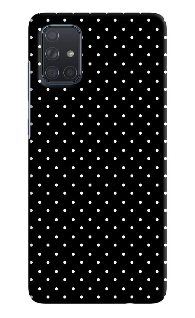 White Dots Samsung A71 Hard Case Back Cover by Casekaro