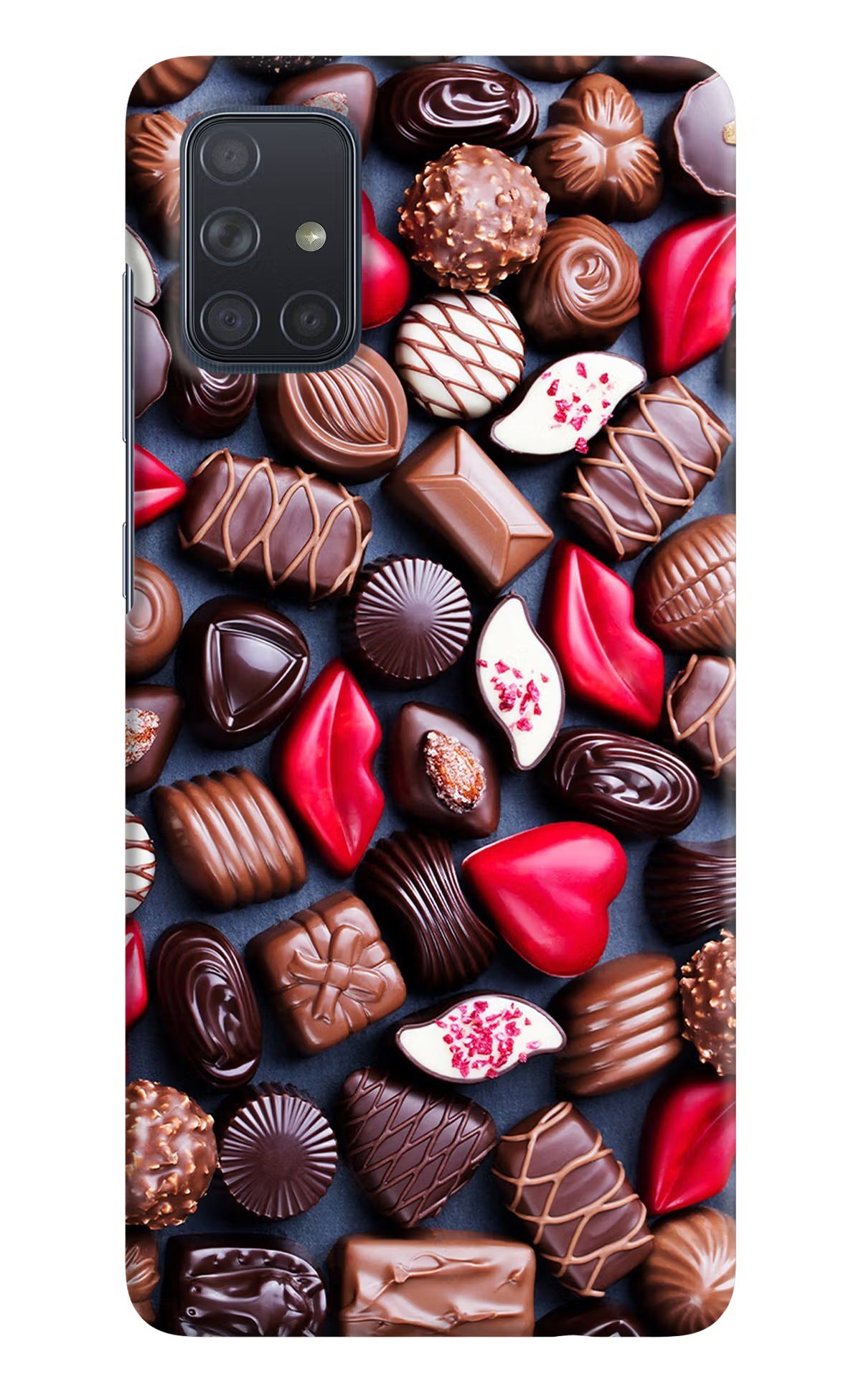 Chocolates Samsung A71 Hard Case Back Cover by Casekaro