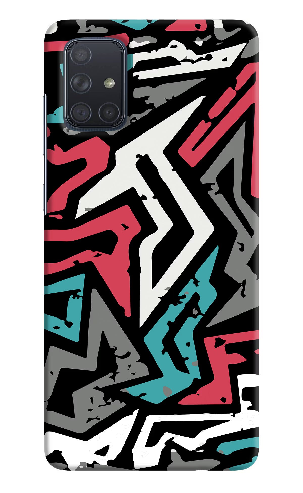 Geometric Graffiti Samsung A71 Hard Case Back Cover by Casekaro