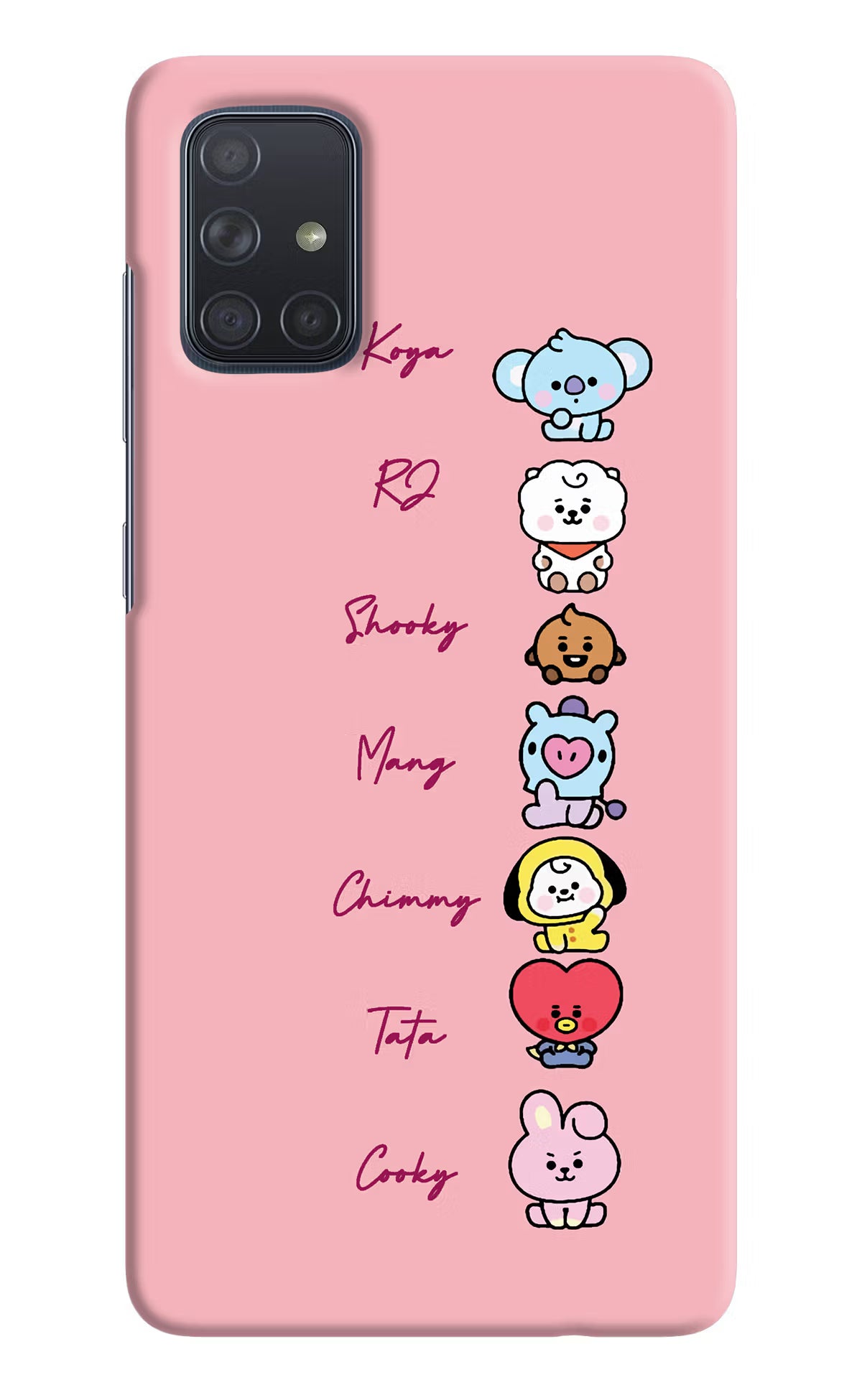 BTS names Samsung A71 Hard Case Back Cover by Casekaro