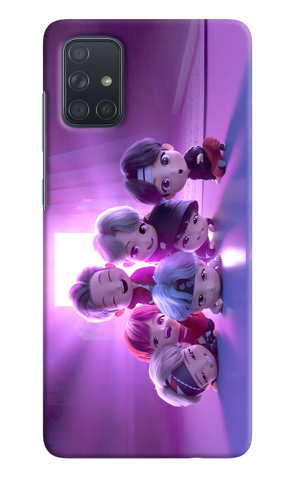 BTS Chibi Samsung A71 Hard Case Back Cover by Casekaro