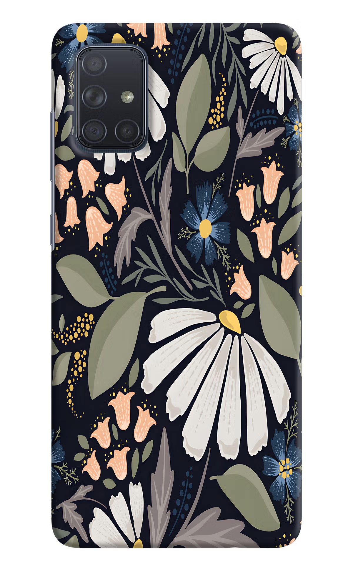 Flowers Art Samsung A71 Hard Case Back Cover by Casekaro