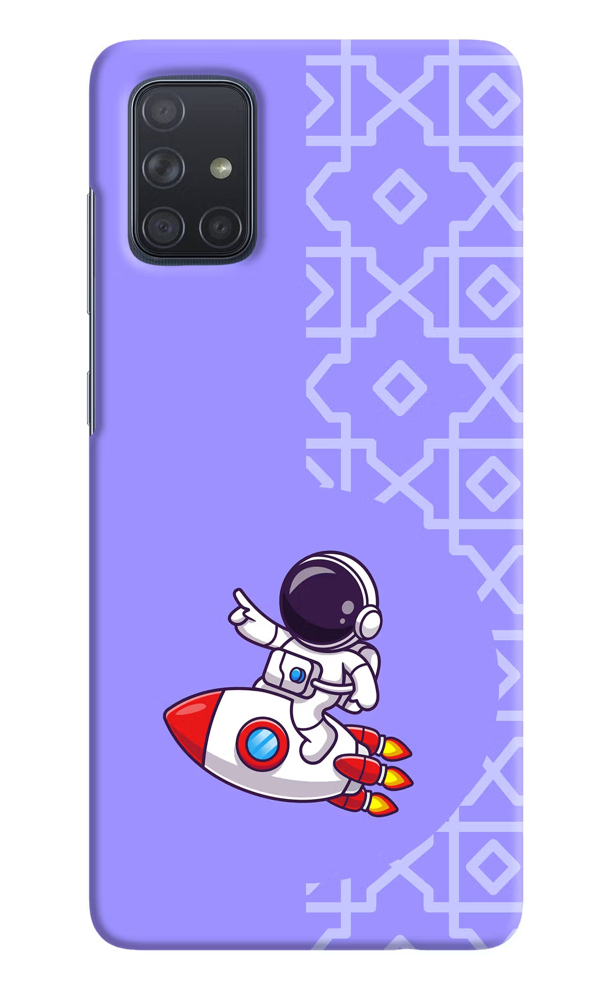 Cute Astronaut Samsung A71 Hard Case Back Cover by Casekaro