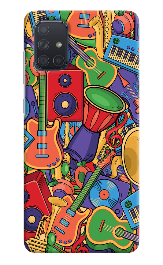 Music Instrument Doodle Samsung A71 Hard Case Back Cover by Casekaro