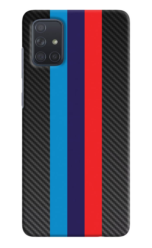 BMW Stripes Pattern Samsung A71 Hard Case Back Cover by Casekaro