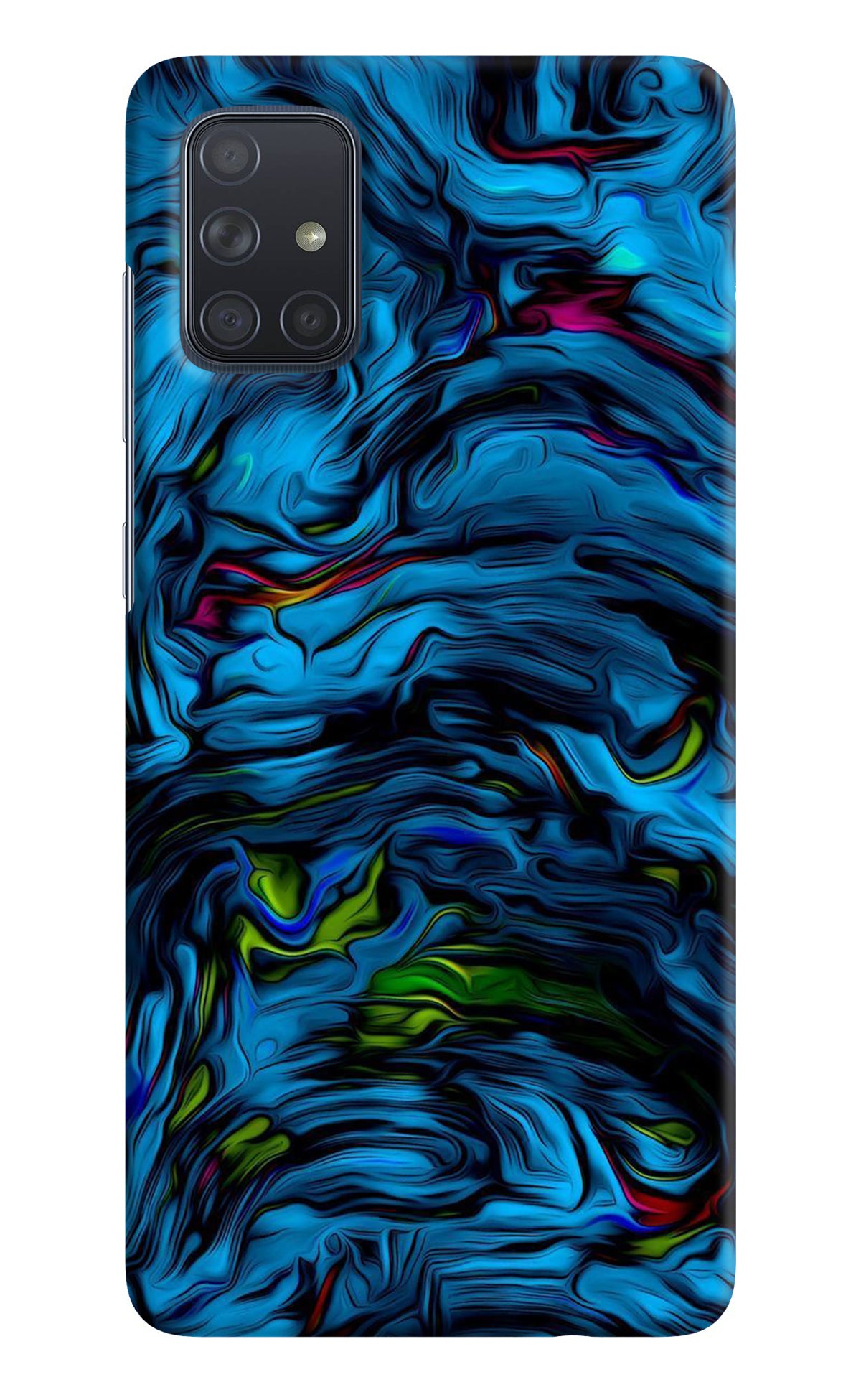 Dark Blue Abstract Samsung A71 Back Cover