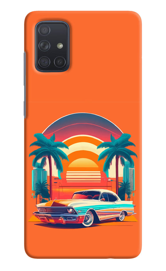 Palm Drive 80s Samsung A71 Hard Case Back Cover by Casekaro