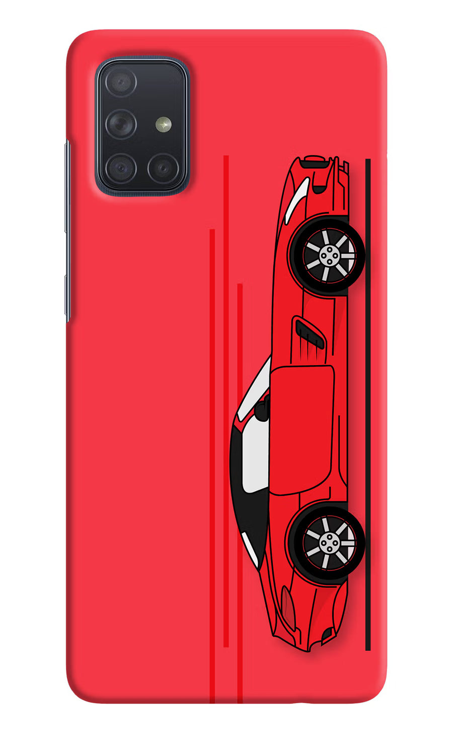 Red Velocity Samsung A71 Back Cover, Hard case
