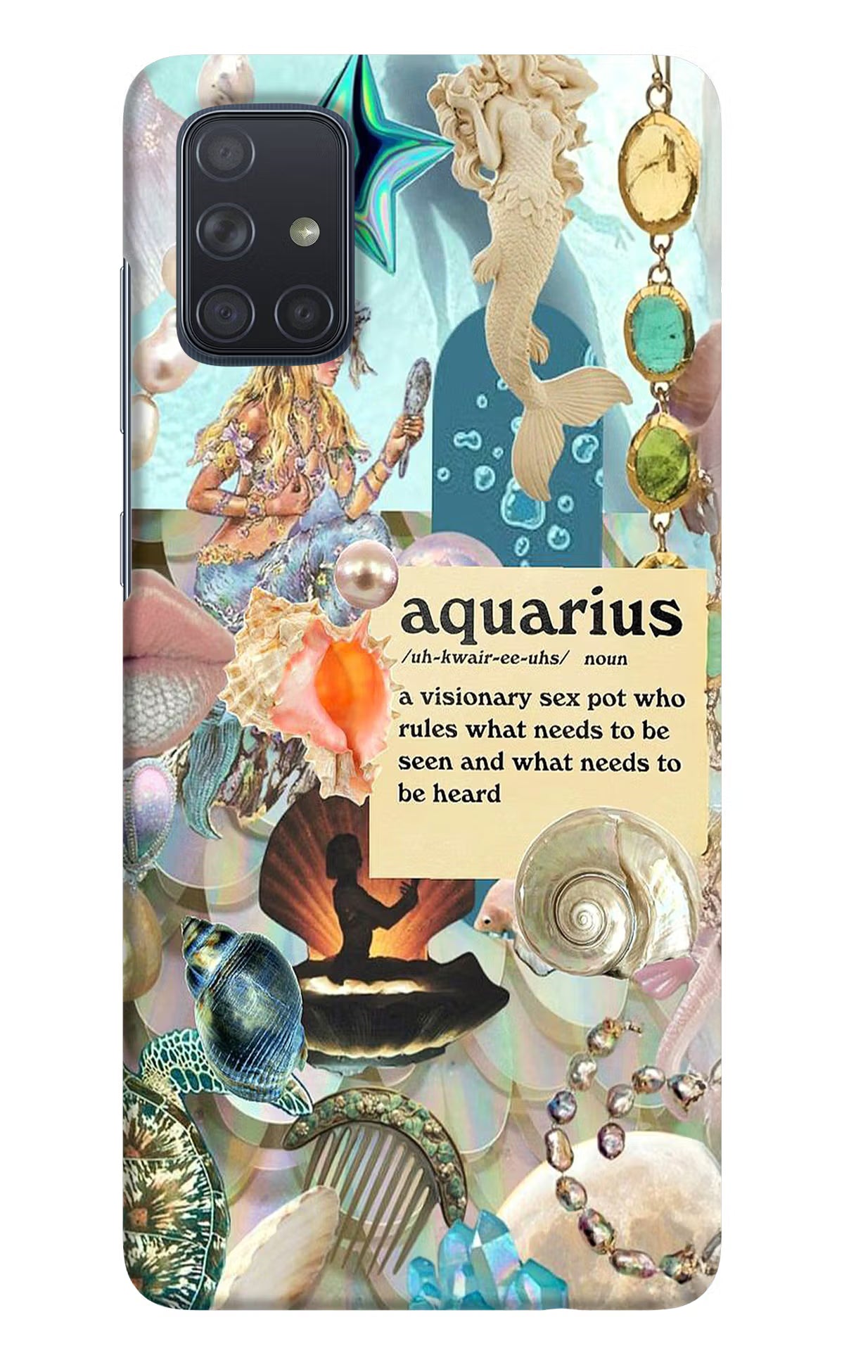 Aquarius Zodiac Samsung A71 Hard Case Back Cover by Casekaro