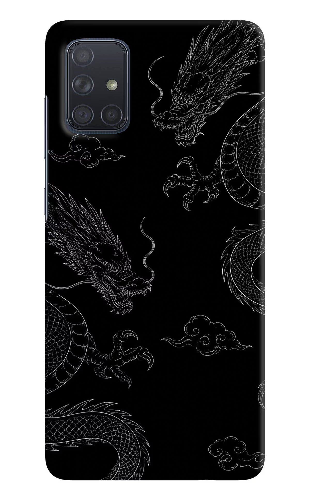 Twin Dragons Samsung A71 Hard Case Back Cover by Casekaro