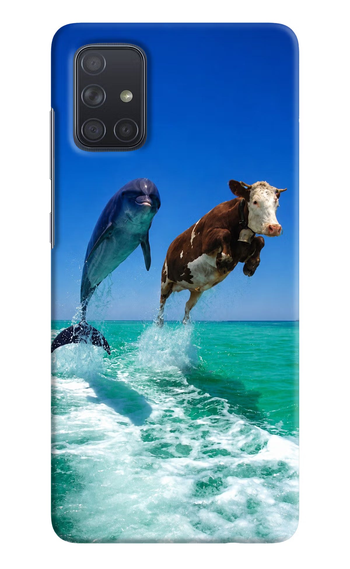Dolphin vs Cow Samsung A71 Back Cover