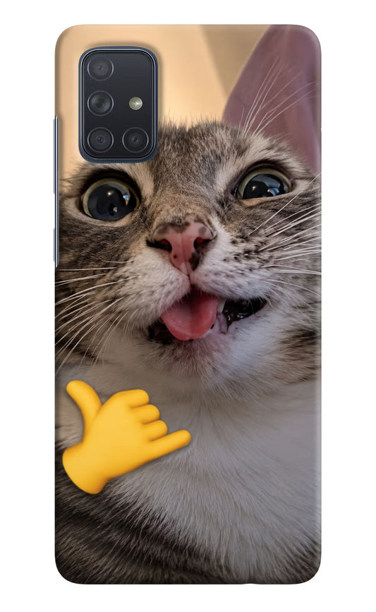 Silly Cat Call Samsung A71 Hard Case Back Cover by Casekaro