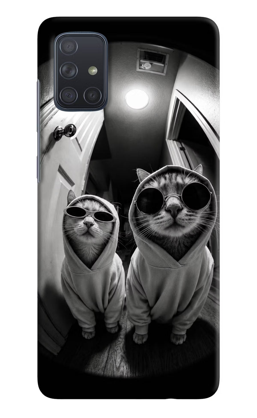 Hood Cats Samsung A71 Back Cover, Hard case