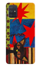 Pop Cat Samsung A71 Hard Case Back Cover by Casekaro