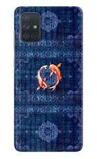 Koi Blue Samsung A71 Hard Case Back Cover by Casekaro