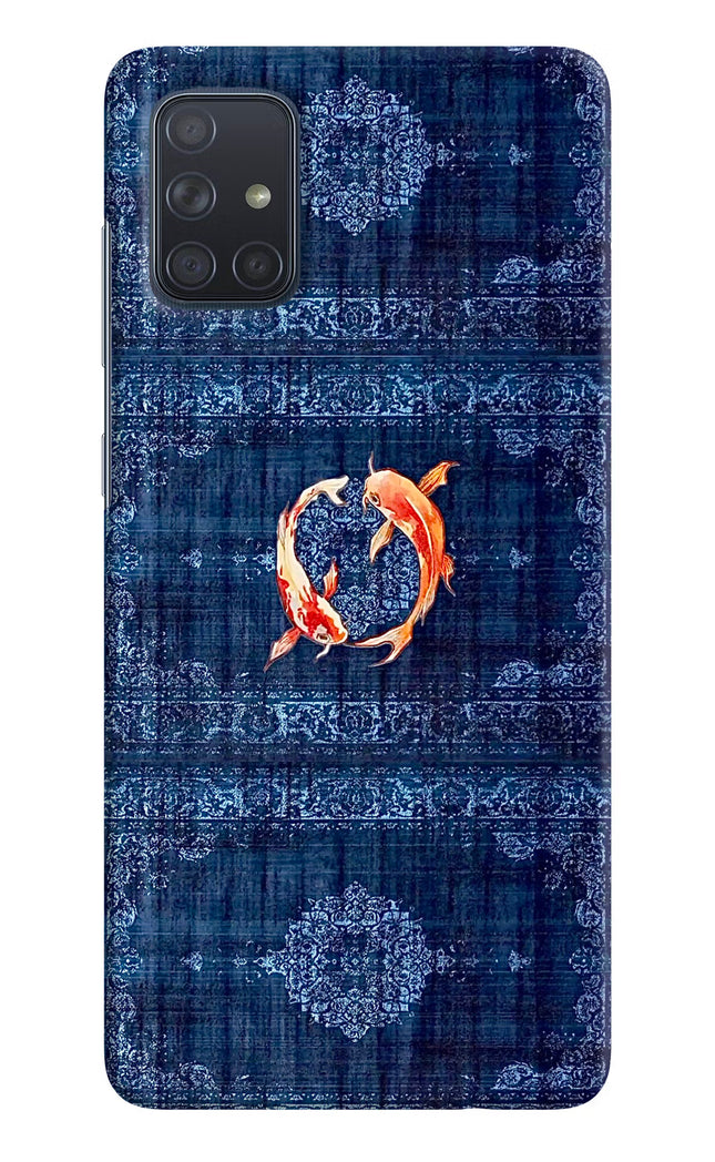 Koi Blue Samsung A71 Hard Case Back Cover by Casekaro