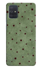 Green Stars Samsung A71 Hard Case Back Cover by Casekaro