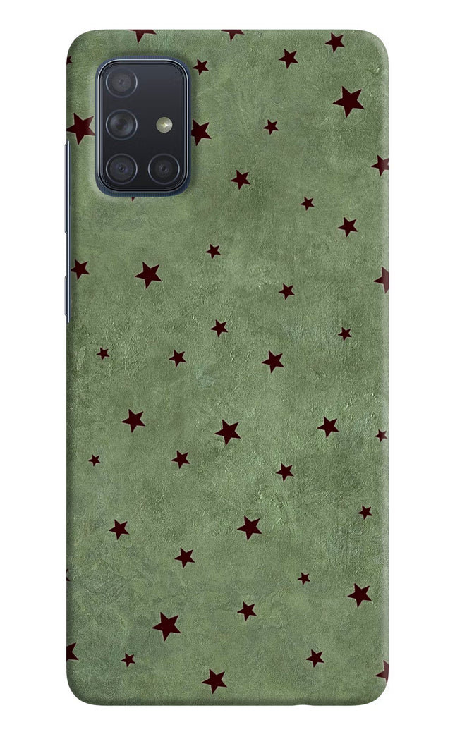 Green Stars Samsung A71 Hard Case Back Cover by Casekaro