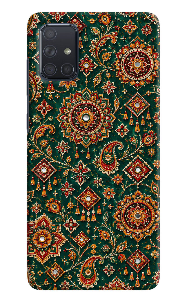 Green Pataka Samsung A71 Hard Case Back Cover by Casekaro