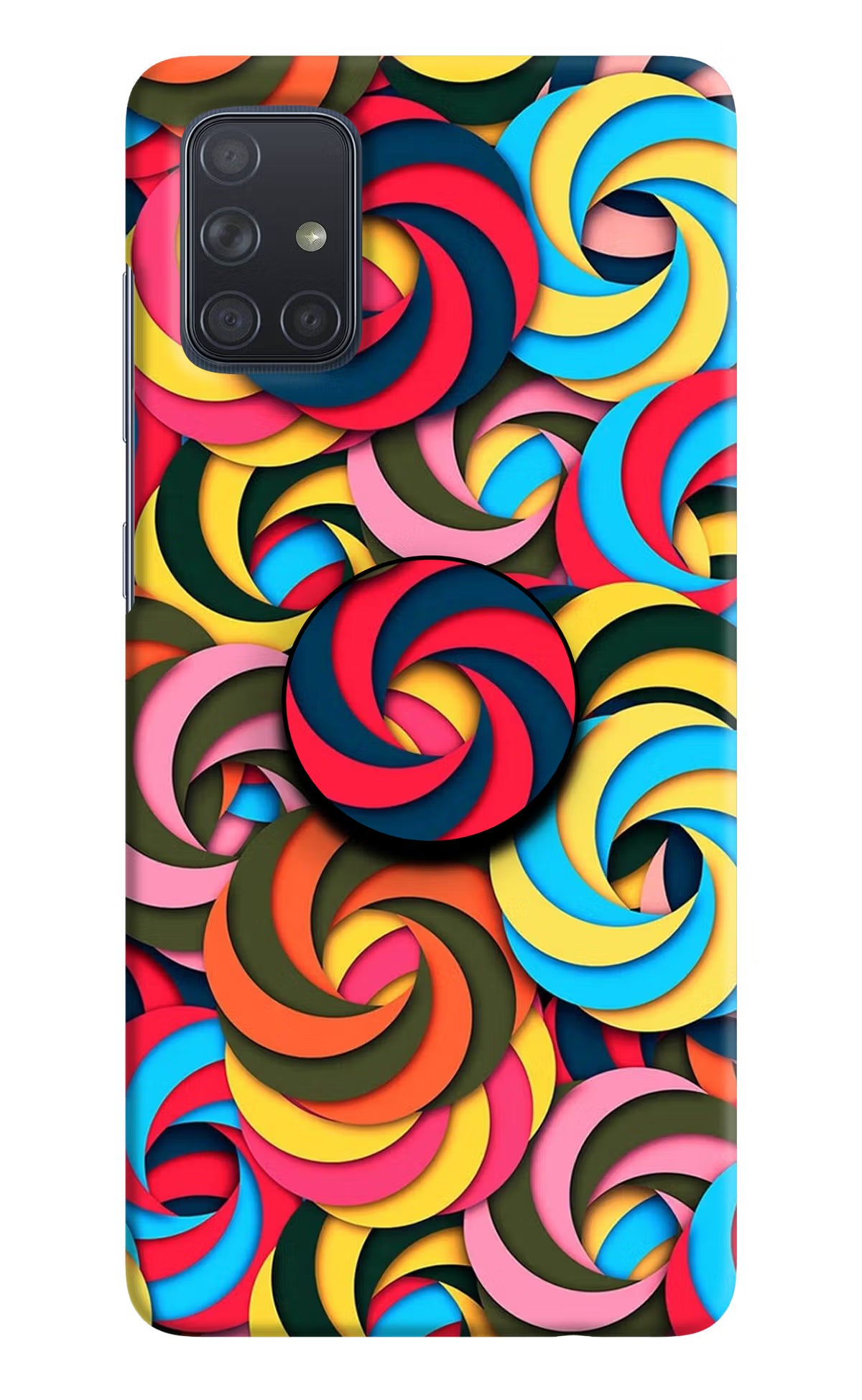 Spiral Pattern Samsung A71 Pop Case by Casekaro