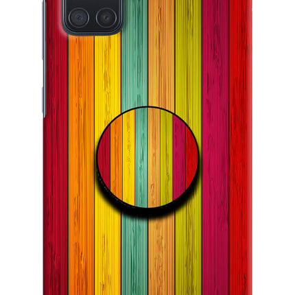 Multicolor Wooden Samsung A71 Pop Case by Casekaro