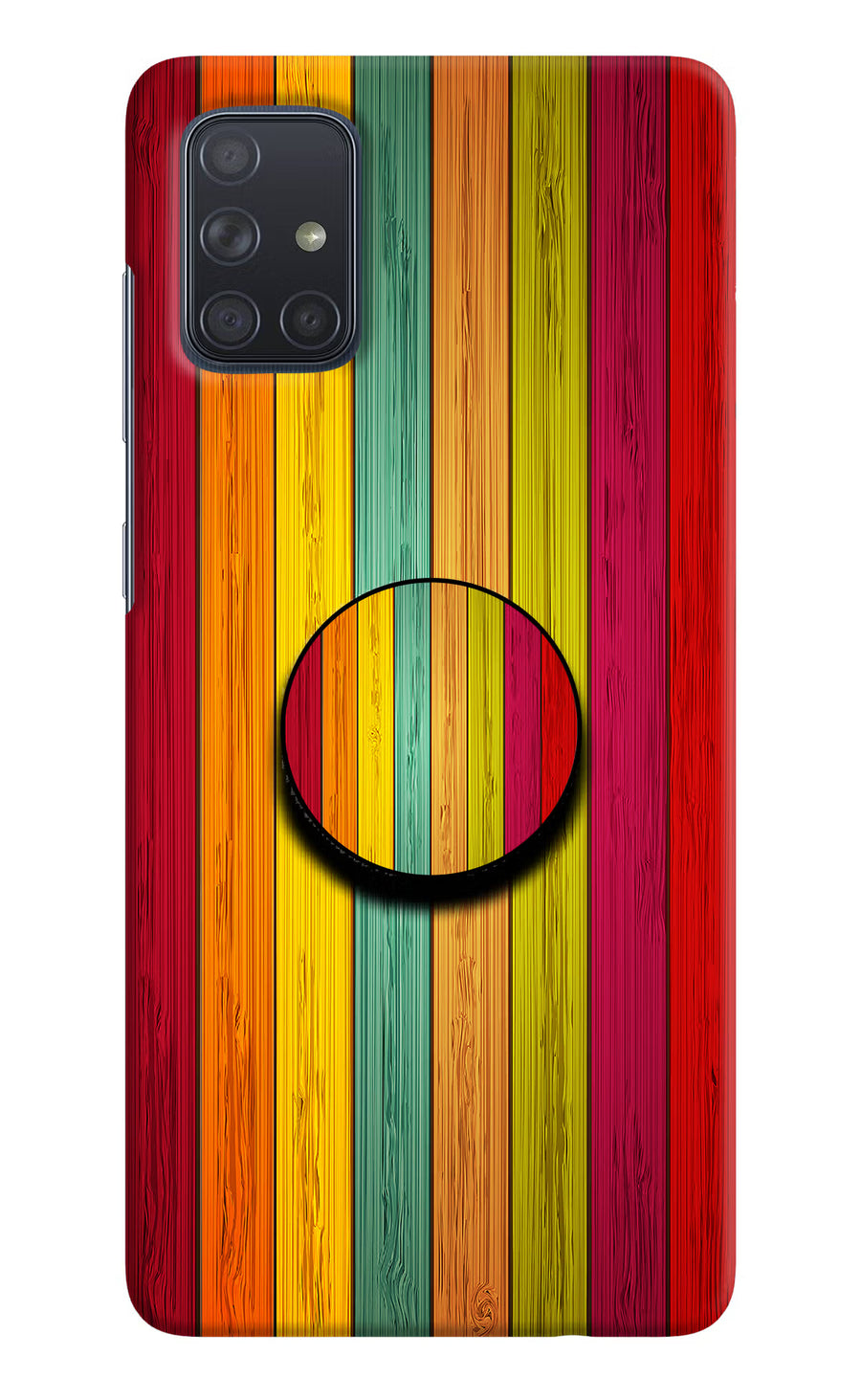Multicolor Wooden Samsung A71 Pop Case, Hard case