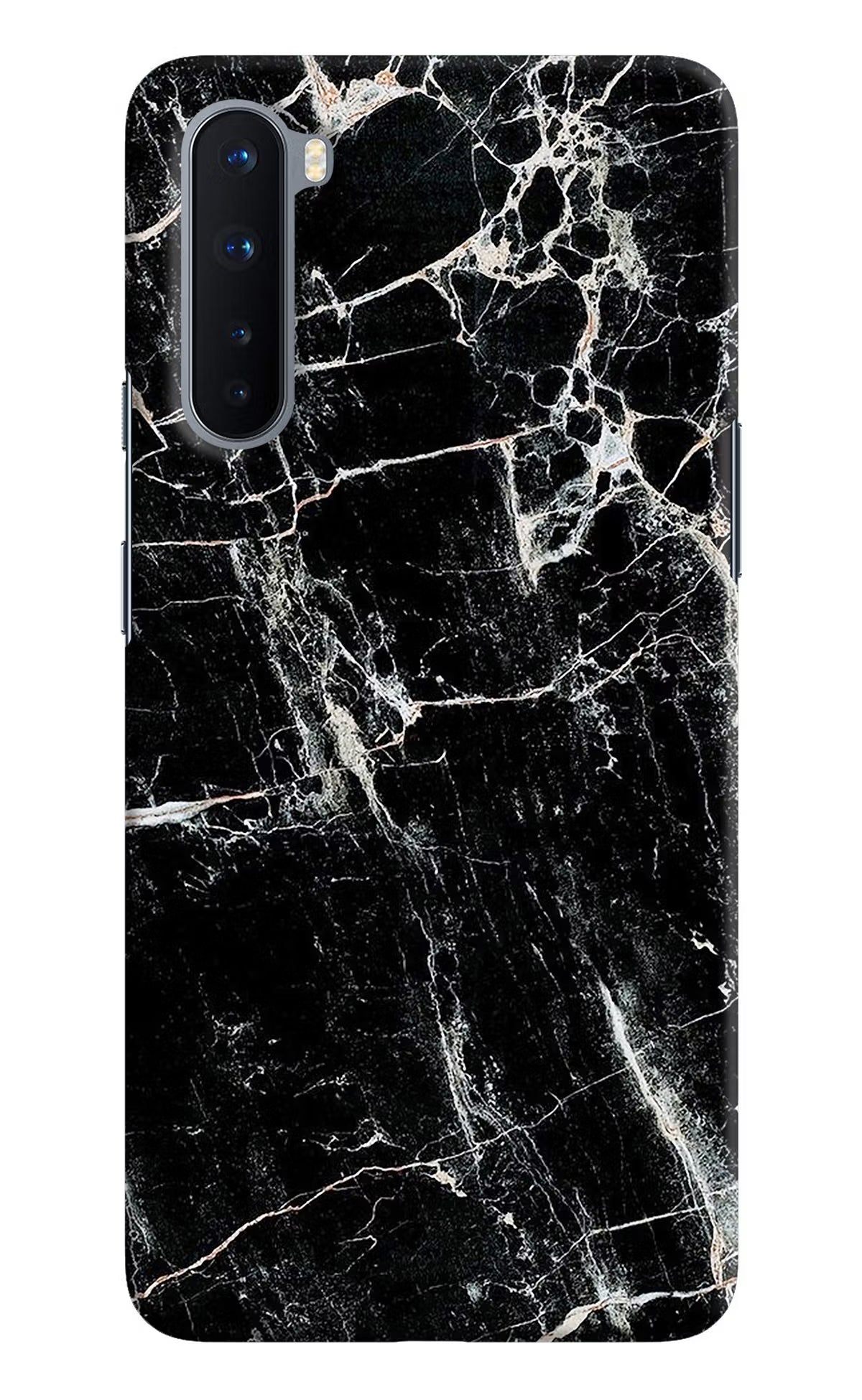 Black Marble Texture Oneplus Nord Hard Case Back Cover by Casekaro