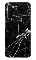 Black Marble Pattern Oneplus Nord Hard Case Back Cover by Casekaro