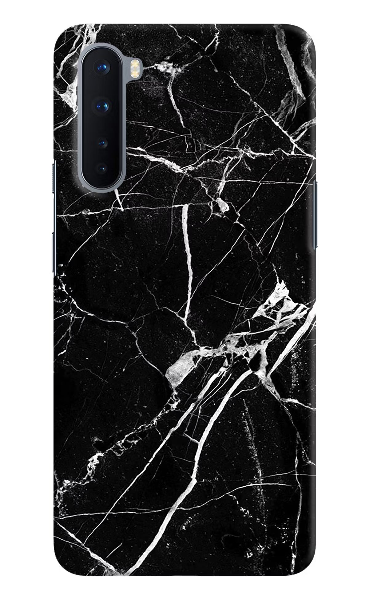 Black Marble Pattern Oneplus Nord Hard Case Back Cover by Casekaro