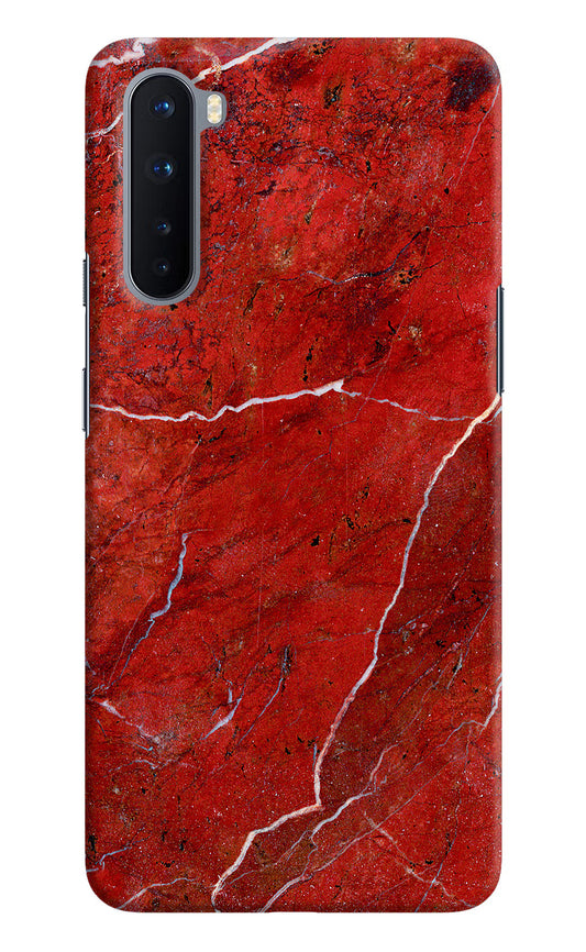 Red Marble Design Oneplus Nord Hard Case Back Cover by Casekaro