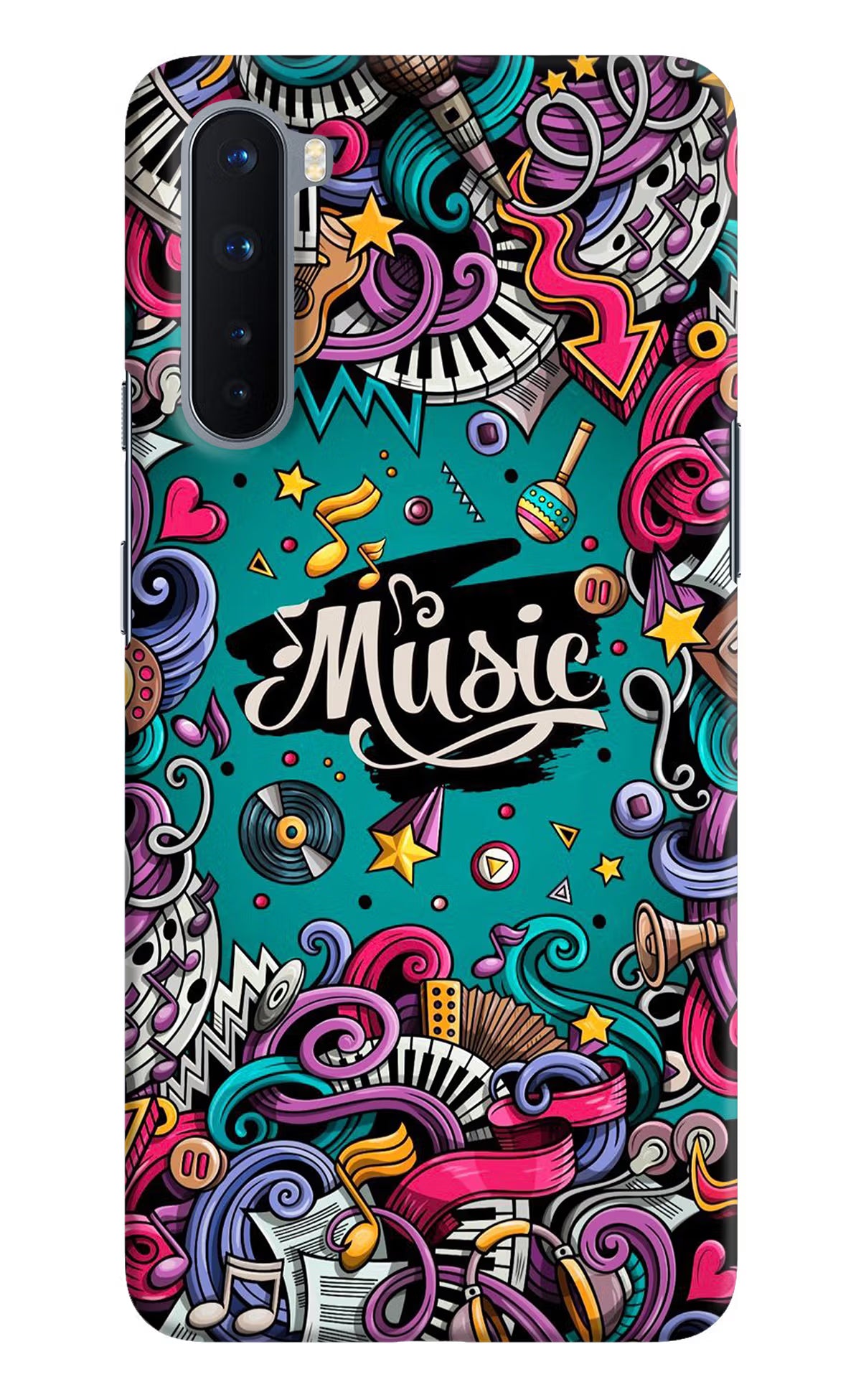 Music Graffiti Oneplus Nord Hard Case Back Cover by Casekaro