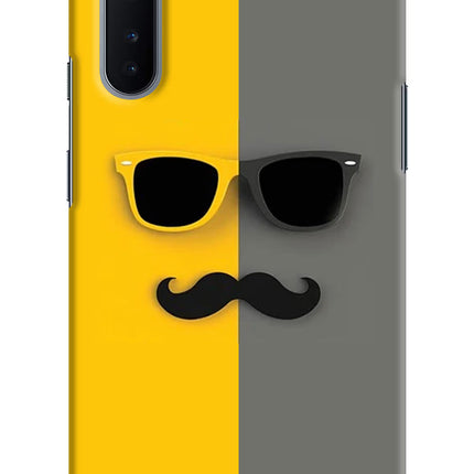 Sunglasses with Mustache Oneplus Nord Hard Case Back Cover by Casekaro