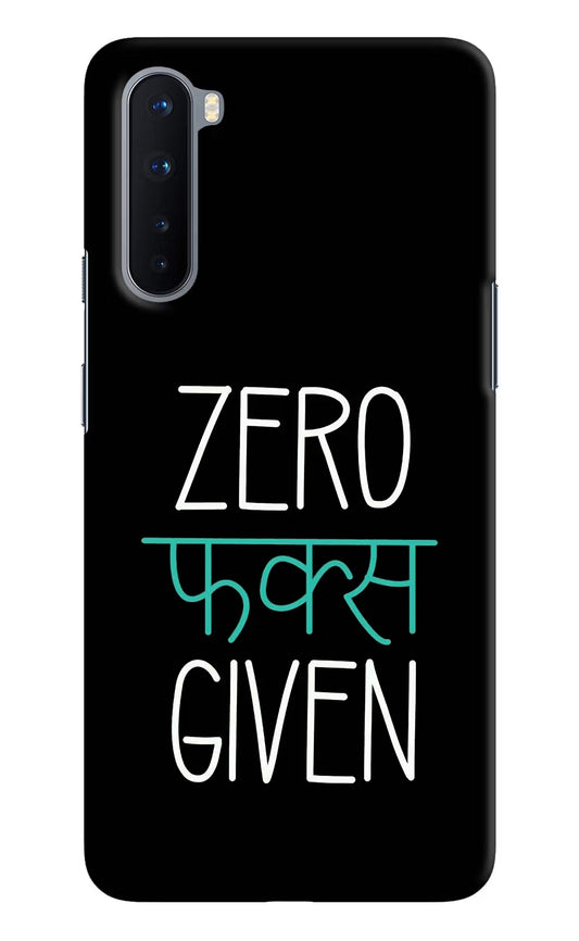 Zero Fucks Given Oneplus Nord Hard Case Back Cover by Casekaro