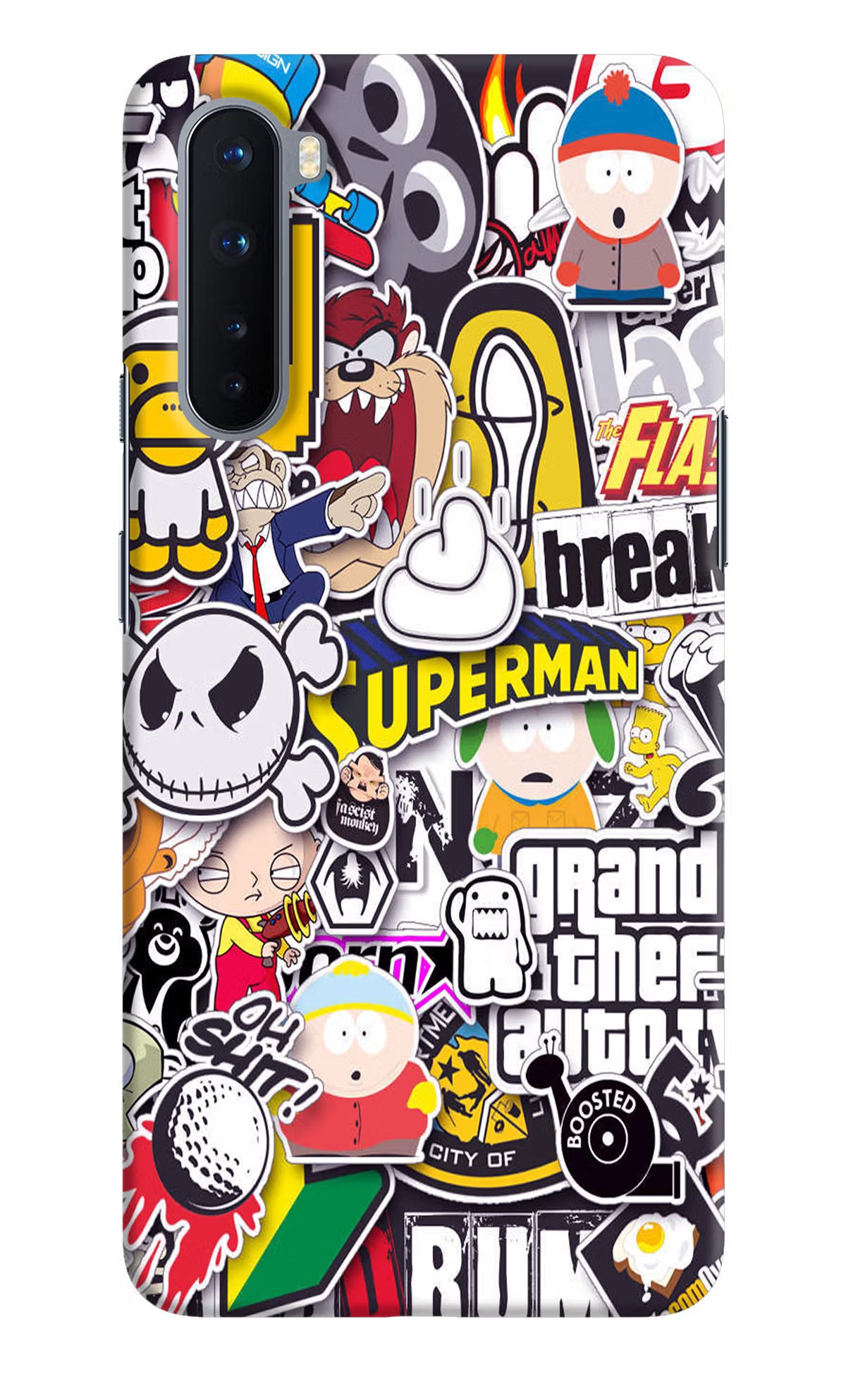 Sticker Bomb Oneplus Nord Hard Case Back Cover by Casekaro