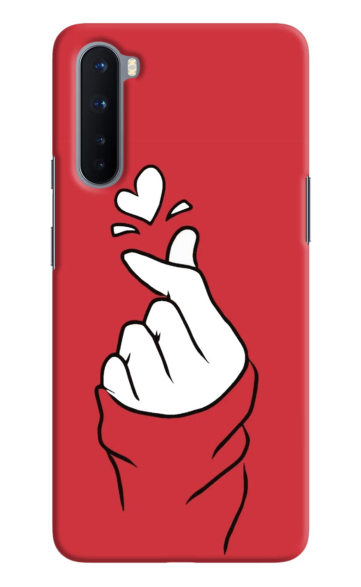 Korean Love Sign Oneplus Nord Hard Case Back Cover by Casekaro