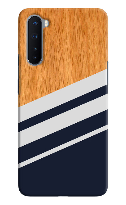 Blue and white wooden Oneplus Nord Hard Case Back Cover by Casekaro