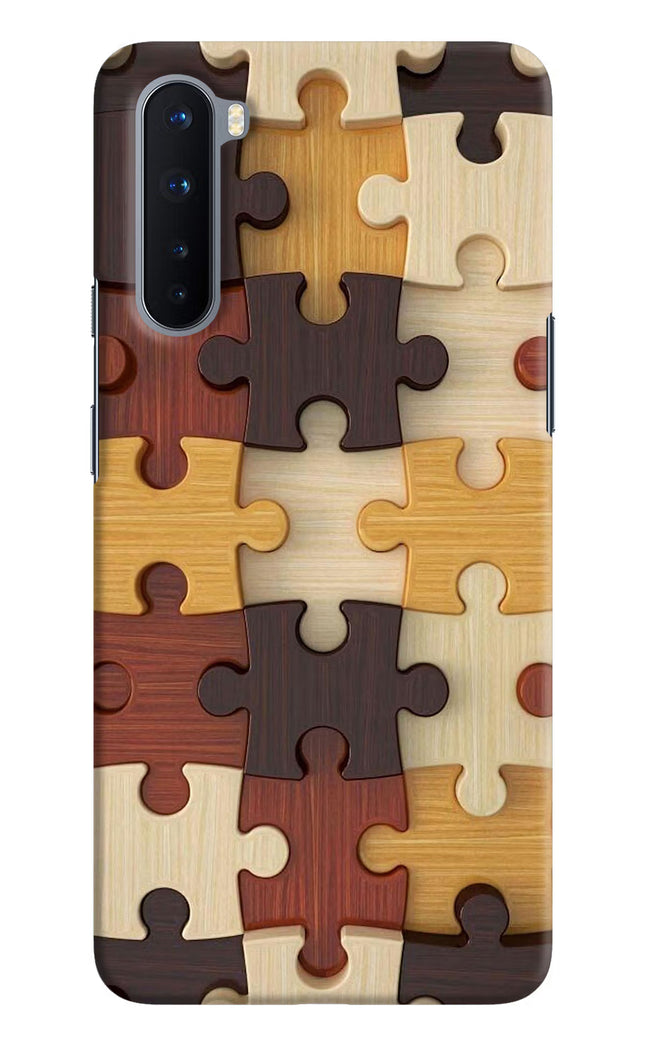 Wooden Puzzle Oneplus Nord Hard Case Back Cover by Casekaro